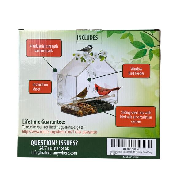 Nature Anywhere Birds-I-View Acrylic Window Bird Feeder for Outdoor New In Box - Picture 5 of 13